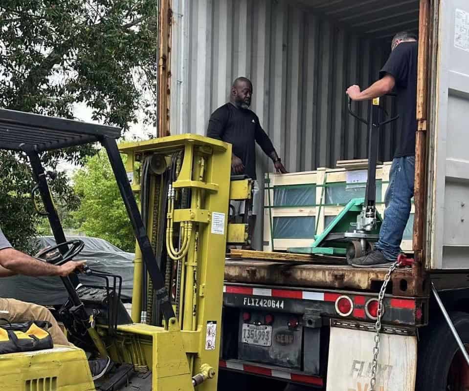 Unload the shower doors