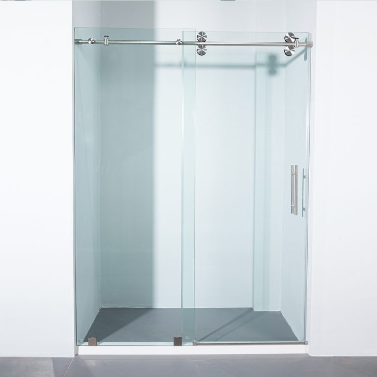 Crescent Frameless Sliding Shower Doors 60mm Diameter Wheels Apisglass (2)