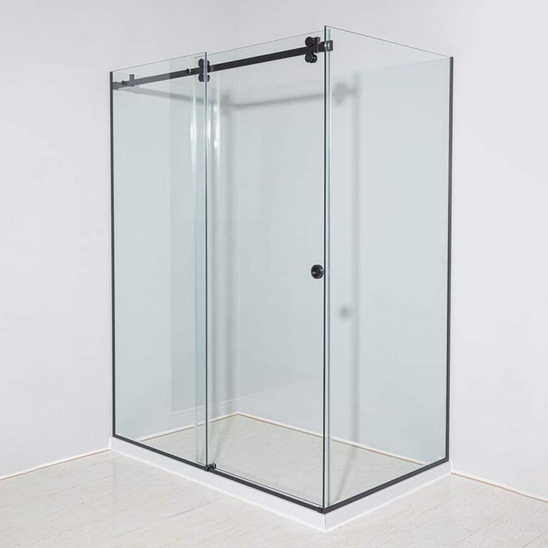 Serenity single sliding frameless shower door shower enclosures with return panel Apisglass