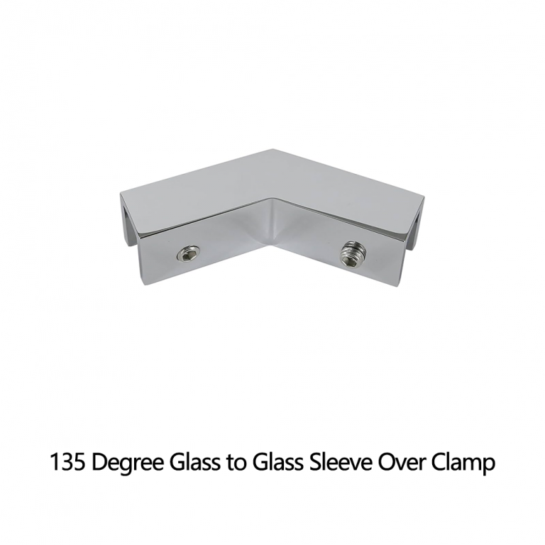 135 Degree Glass to Glass Sleeve Over Clamp