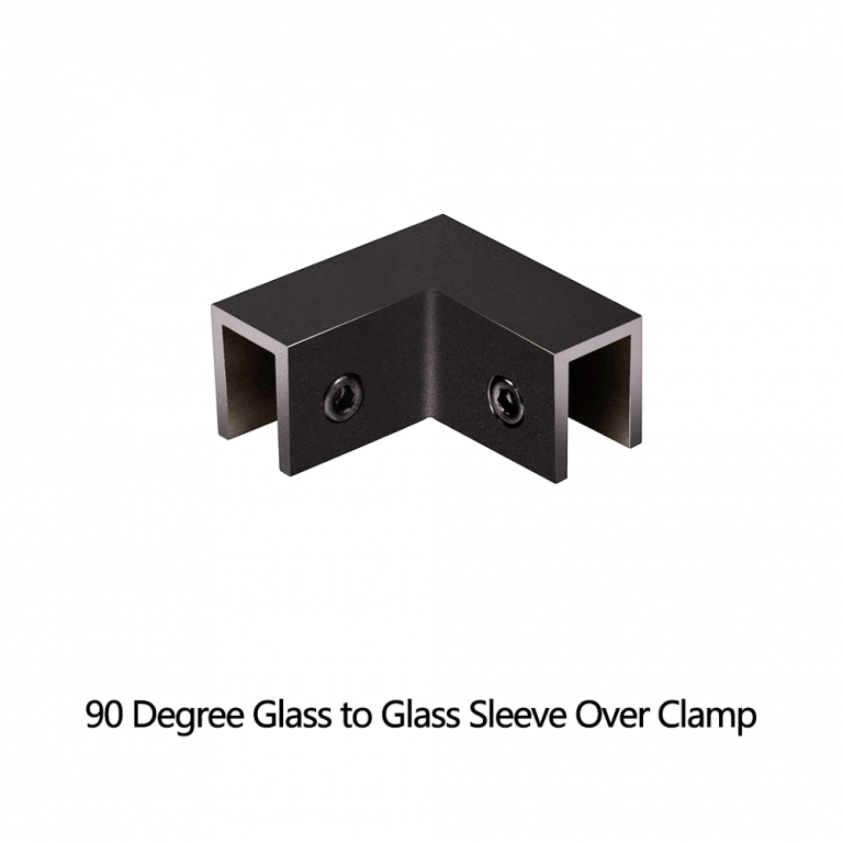 90 Degree Glass to Glass Sleeve Over Clamp