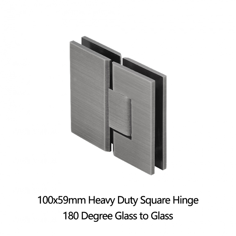 Glass to Glass 100x59mm Heavy Duty Square Hinge 180 Degree