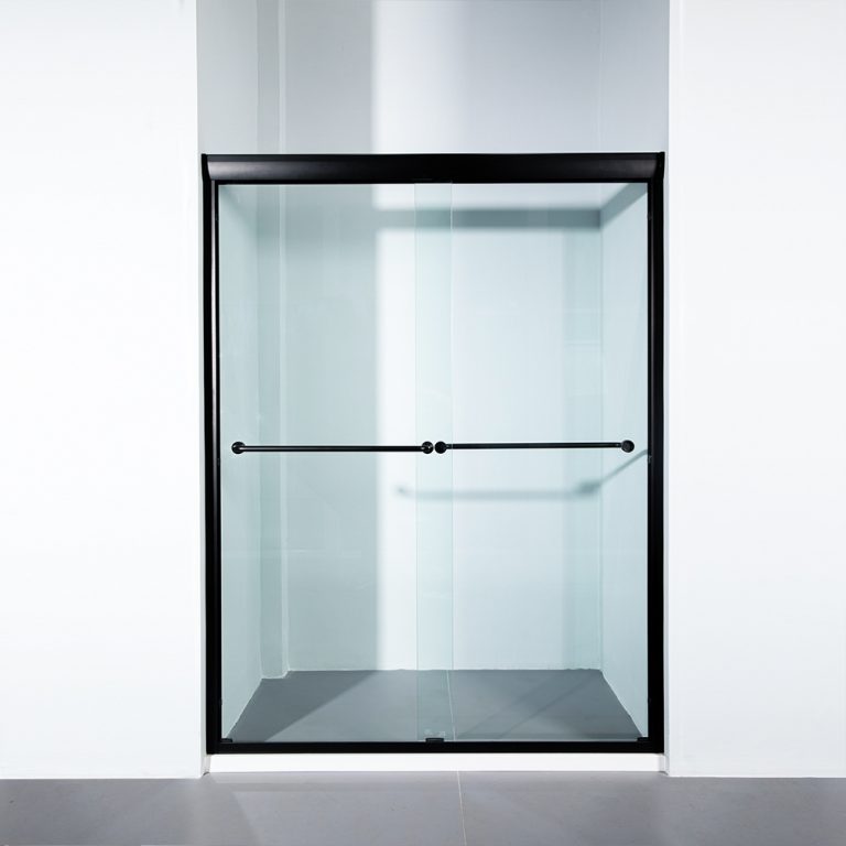 Semi-Frameless Aluminum Double Sliding Shower Door with 10mm Tempered Glass Apisglass (2)