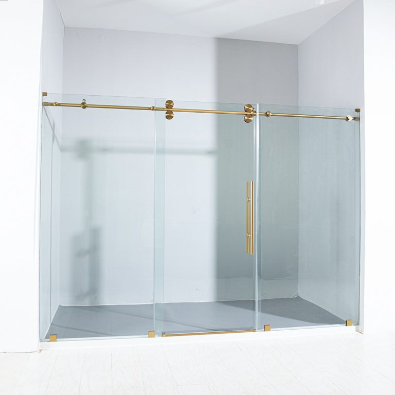 Deluxe Cresent Frameless Sliding Shower Doors 70mm Diameter Wheels Apisglass (2)